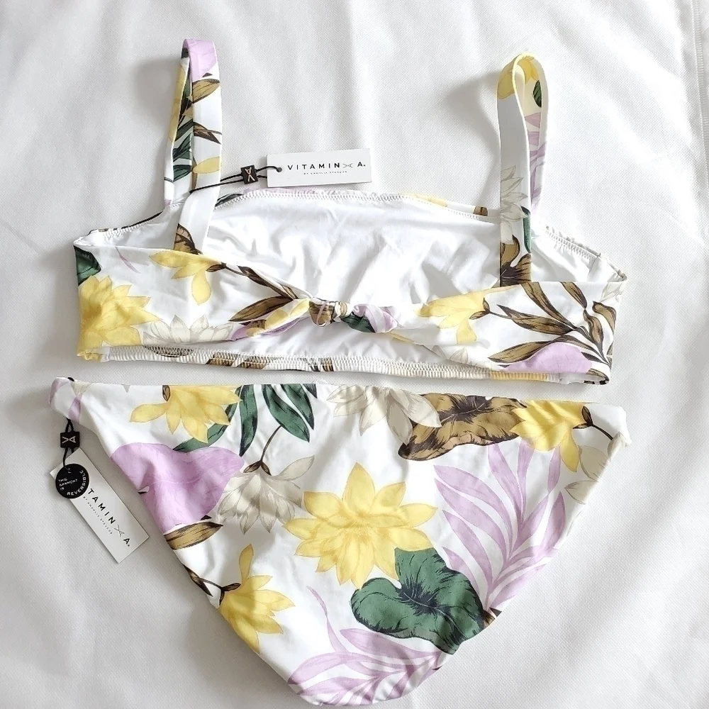 New Vitamin A Nico California Bikini Top & Bottom Swim Set NWT Size 8